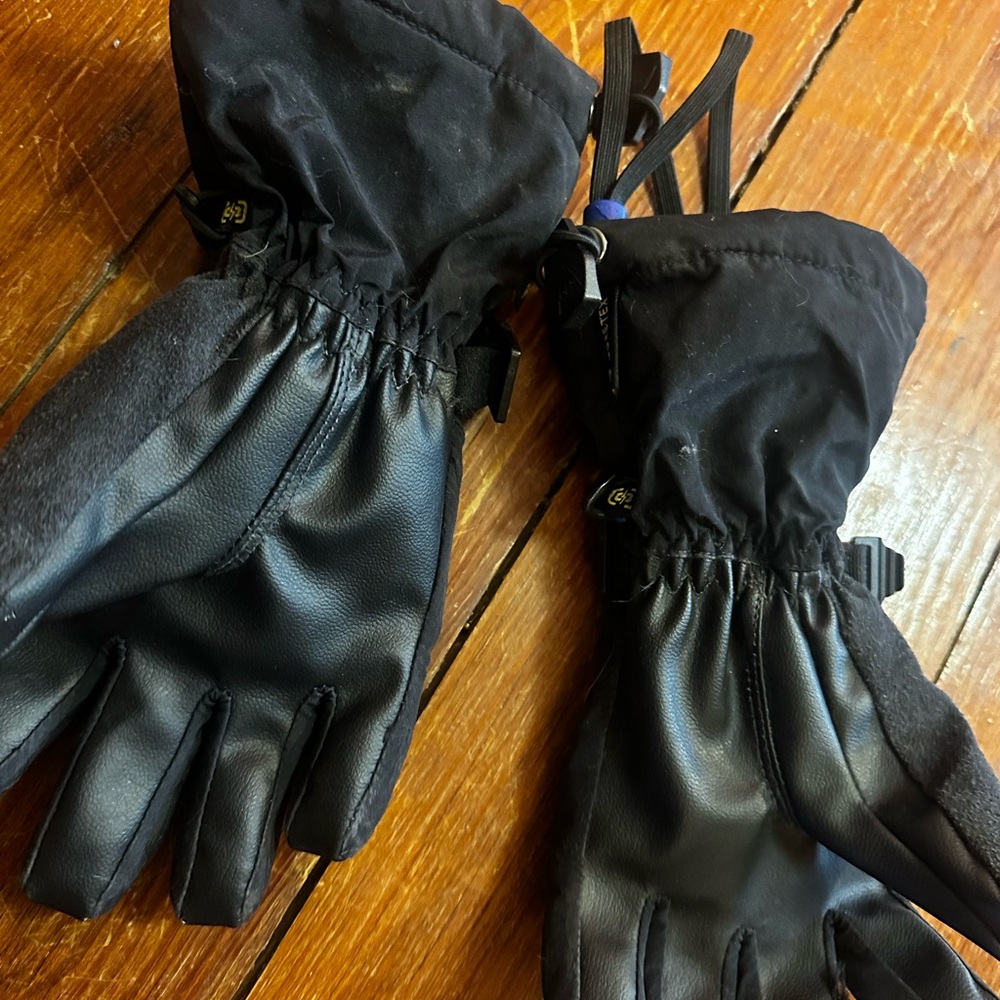 Burton Black Ski Gloves for Kids with Reinforced Protection